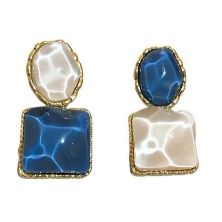 Trendy White and Blue Earrings: Stylish Designs for a Chic Look