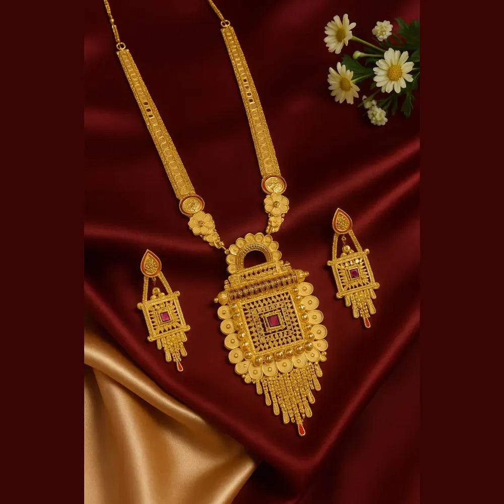 Rani Haar Reliance Gold Necklace Set Two Milligram Gold Ranihaar