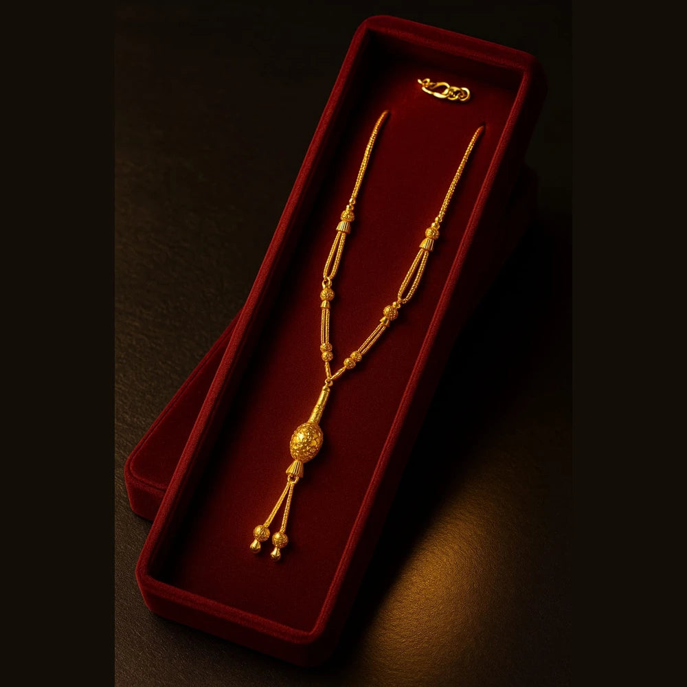 One Gram Gold-Plated Short Necklace for Women | 18 Inch Traditional Chain | ZHome Jewellery