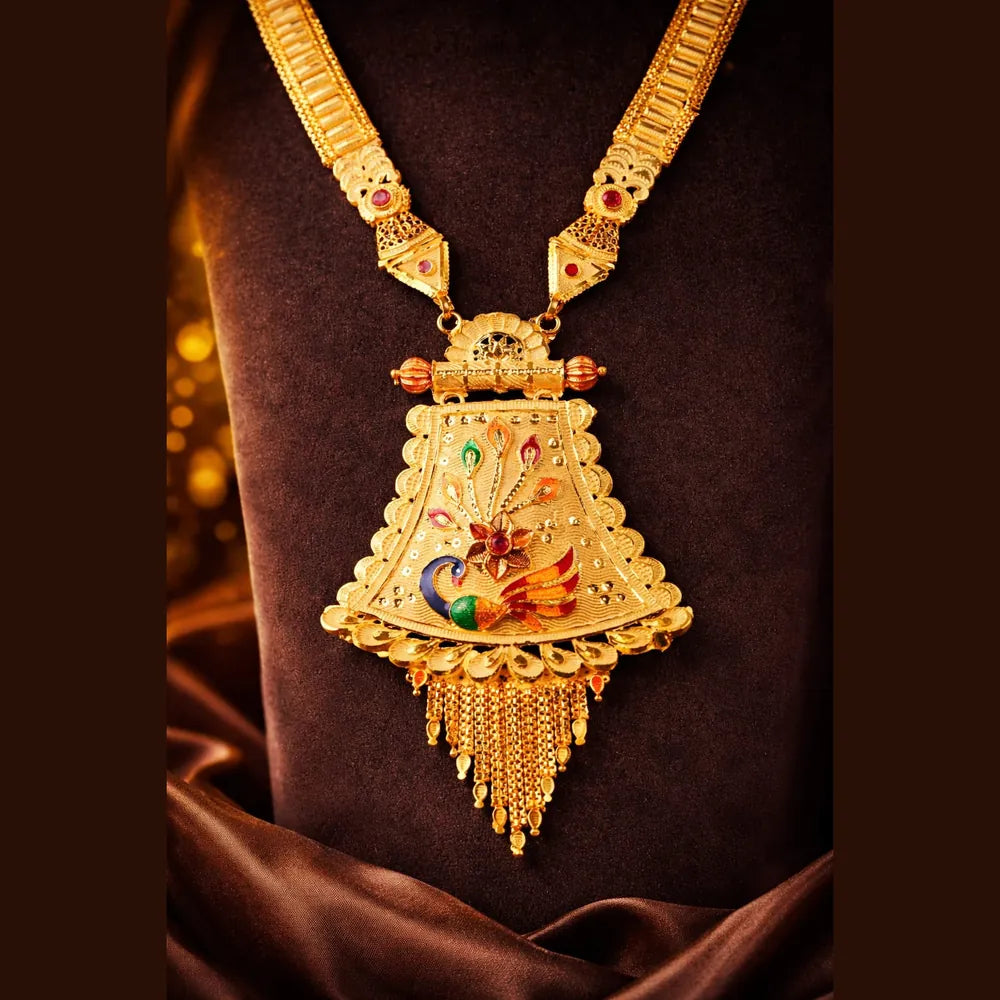 ZHome Royal Peacock Combo Work Premium Gold-Plated Jewellery Set