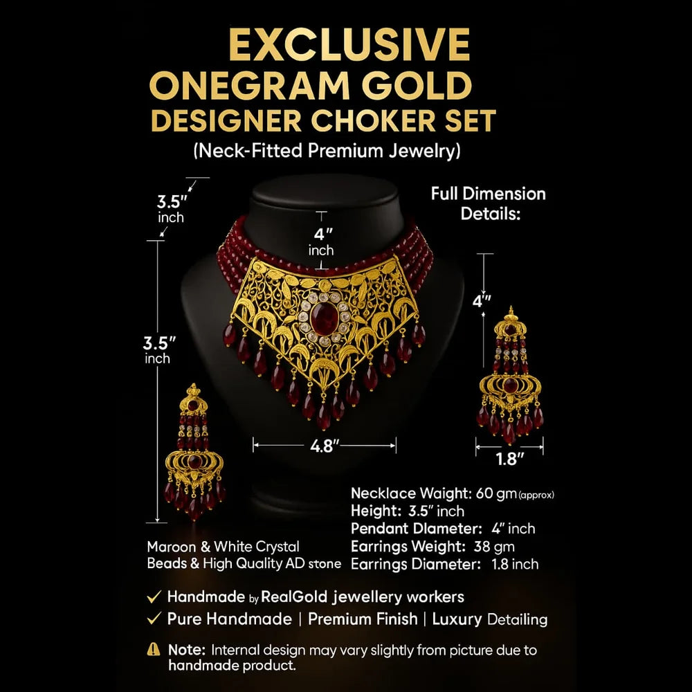 Product image of Products Royal Maroon Gold Choker Set – image 10