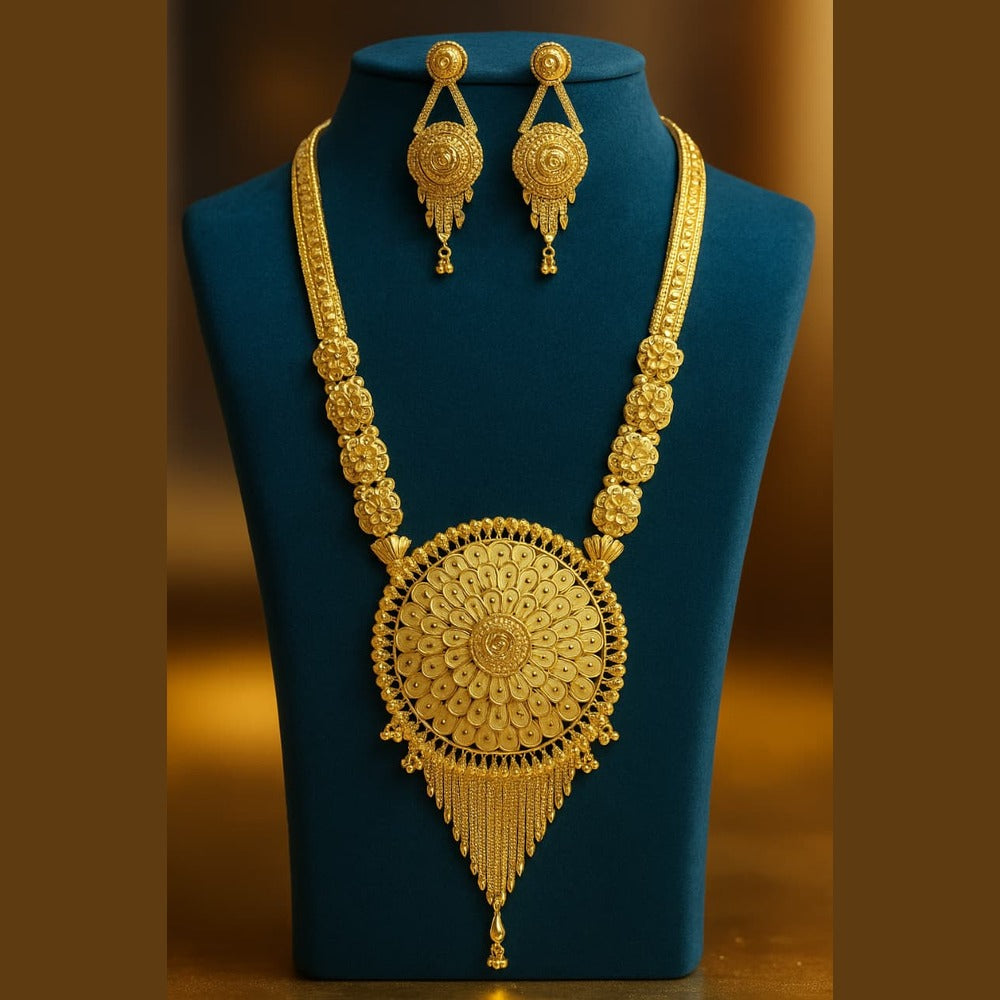 Exclusive Onegram Gold Ranihaar Necklace Set