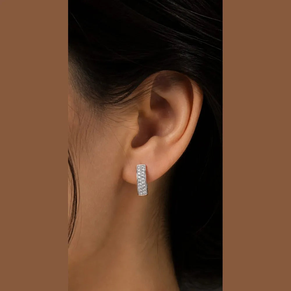 ZHome Crystal Hoop Earrings for Men & Women | Lightweight Anti-Tarnish Premium Finish