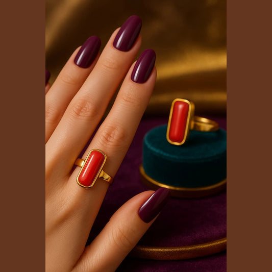 Product image of Red Coral Unisex Adjustable Ring – image 2