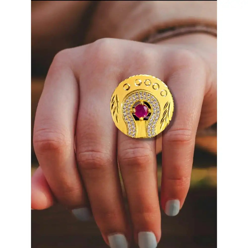 Product image of 1 Gram Gold Plated Round Ring Real Gold Look – image 4