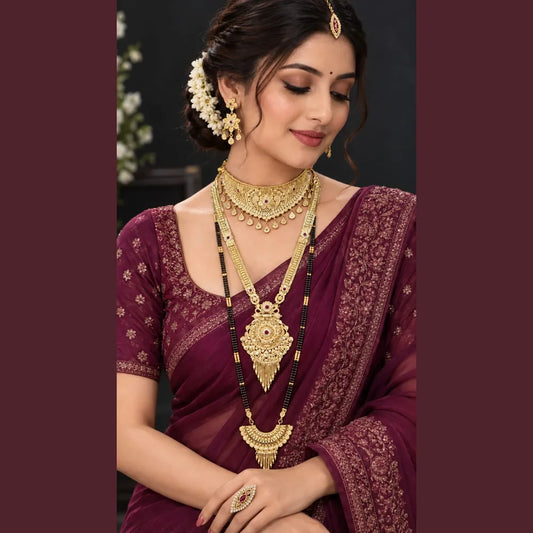 Gulabo Royal Bridal Jewellery Set – Gold Look Handmade Necklace Set