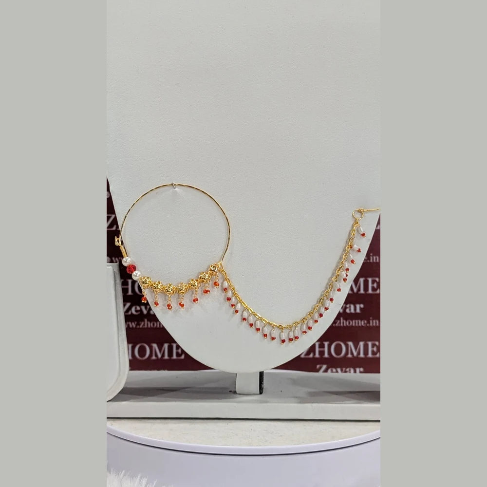 Royal Bridal OneGram Gold Combo Jewellery Set | Long & Short Necklace with Earrings, Mangtika & Choker | Handmade RealGold Finish