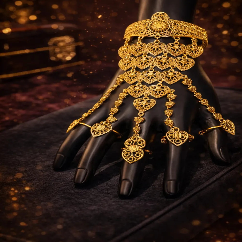 Royal Bridal One Gram Gold Plated Hathphool (Hand Harness Jewellery)
