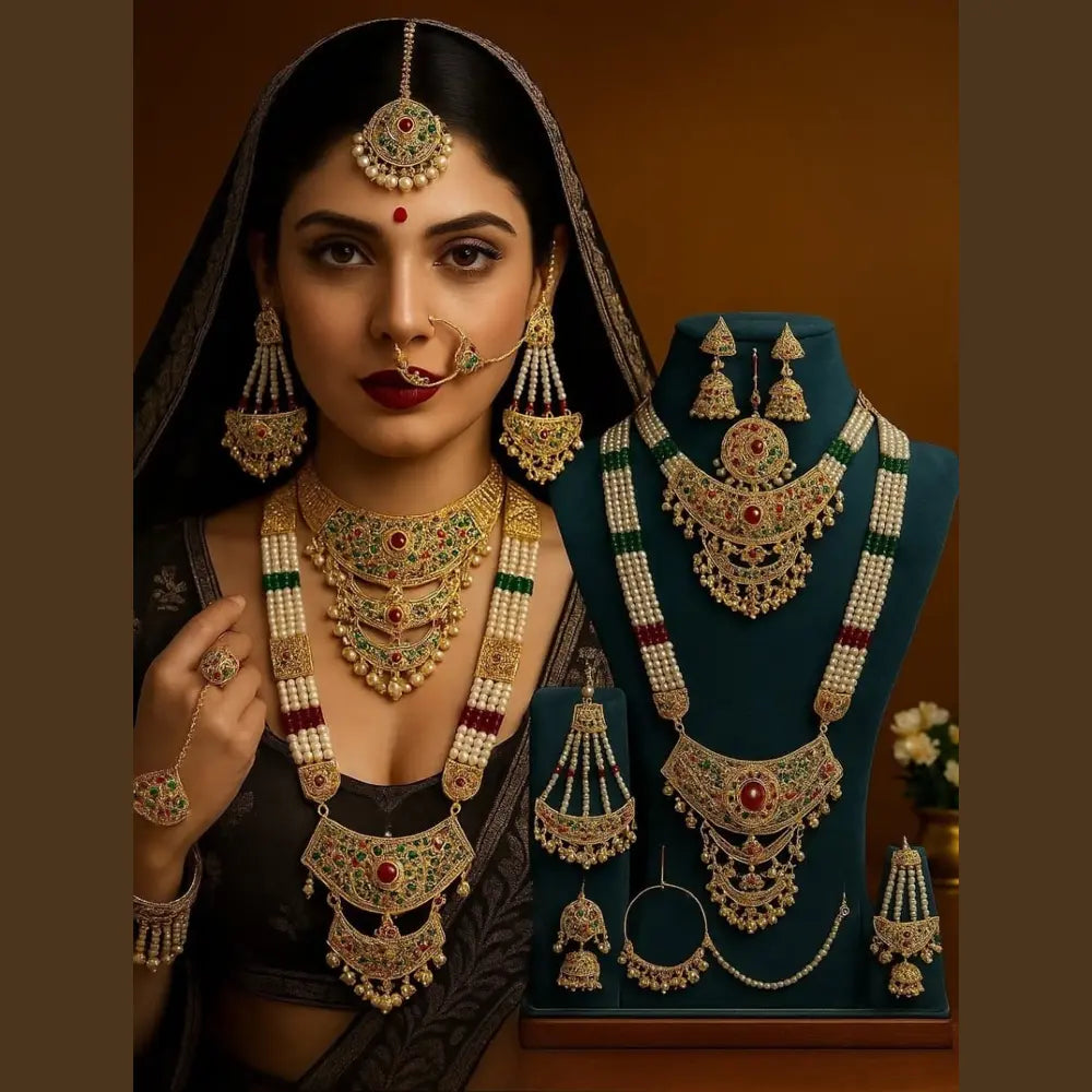 Product image of Exclusive Pearl Jadau Bridal Jewellery Set – image 15