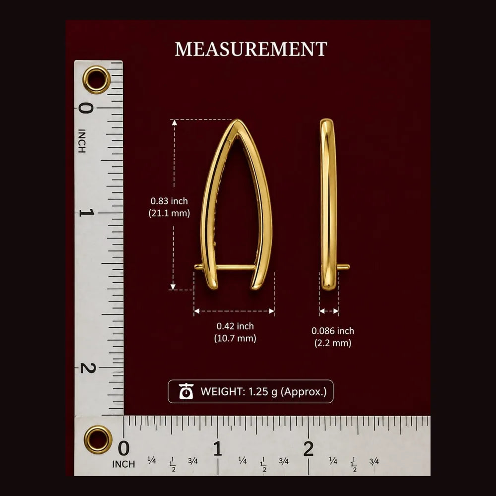ZHome Anti Tarnish V Shape Gold Plated Hoop Earrings for Women