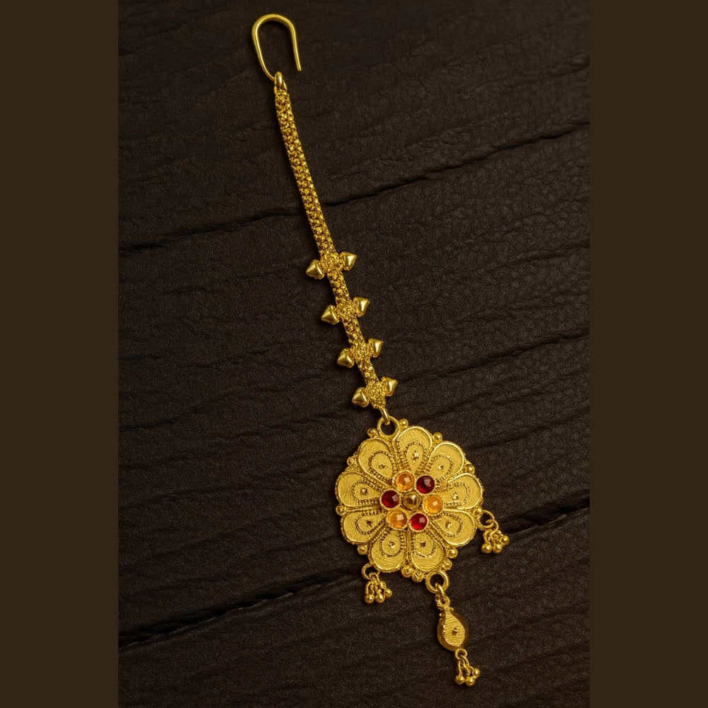 ZHOME Maangtika Detailed View – RealGold handmade choker accessory with traditional craftsmanship