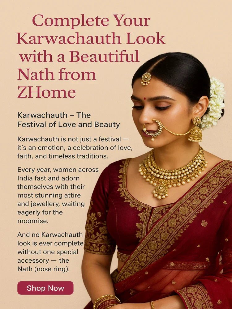 Complete Your Karwachauth Look with a Beautiful Nath from ZHome