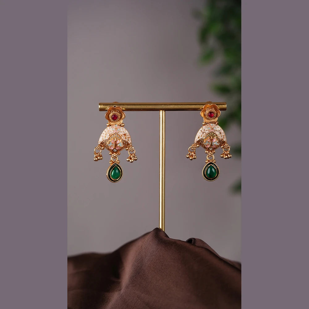 Product image of Temple Style Gold Choker Long Necklace Set Bridal Jewelry – image 2