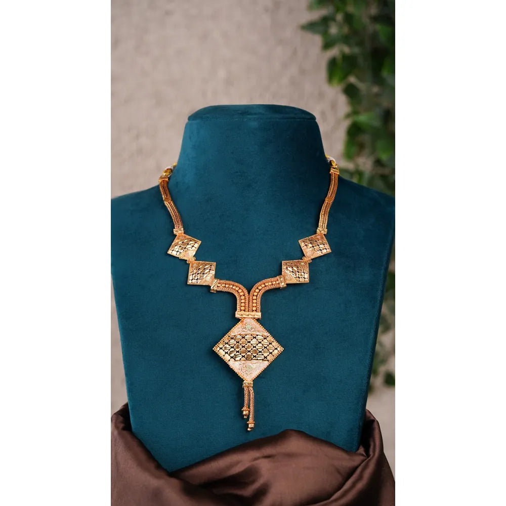 Product image of Geometric Designer Gold Necklace For Women Ethnic Wear Jewelry – image 2