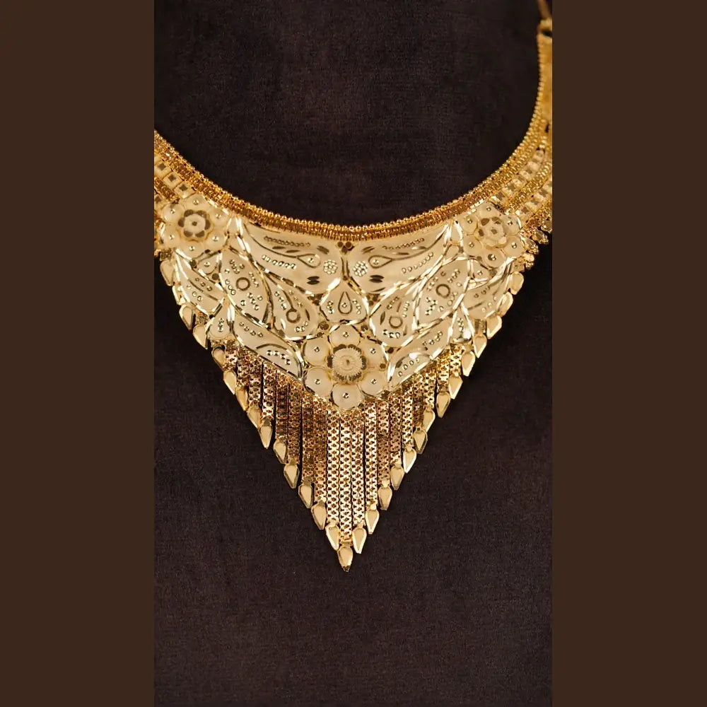 Product image of Bridal Gold Jewelry Set Necklace Earrings Ring Maang Tikka – image 2