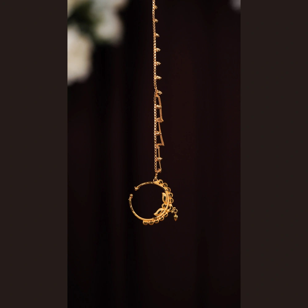 Product image of Bridal Gold Jewelry Set Necklace Earrings Ring Maang Tikka – image 4