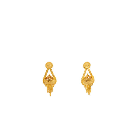 Traditional Bridal Necklace Set with Earrings – Antique Gold Finish