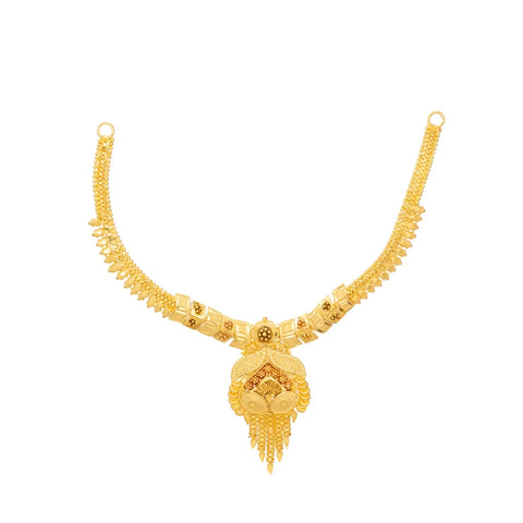 Traditional Bridal Necklace Set with Earrings – Antique Gold Finish