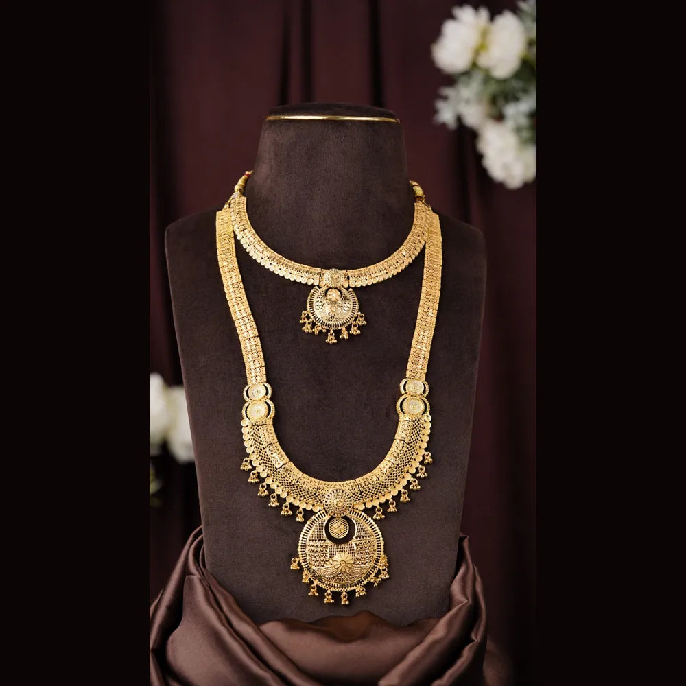 Product image of Antique Gold Plated Temple Jewellery Set For Brides Traditional South Indian Look – image 2