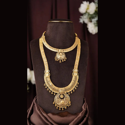 Antique Gold-Plated Temple Jewellery Set for Brides – Traditional South Indian Look