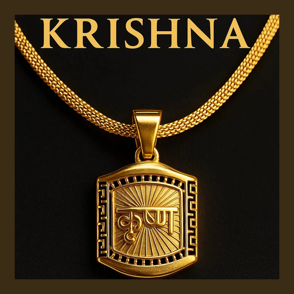 Krishna Ji Locket for Men & Women | Premium Gold-Plated Pendant (Chain Not Included)