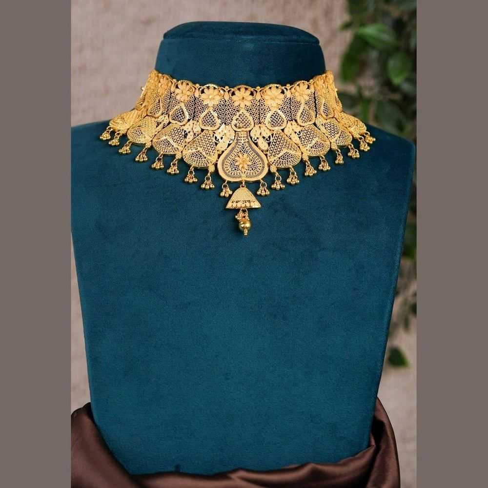 Bridal Gold Choker Necklace – Traditional Temple Jewelry Design 2025 – Anti Tarnish