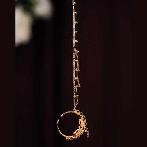 Bridal Gold Jewelry Set – Necklace, Earrings, Ring & Maang Tikka