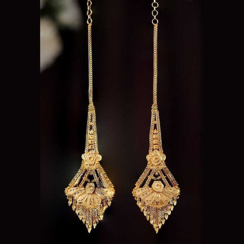 Bridal Gold Jewelry Set – Necklace, Earrings, Ring & Maang Tikka