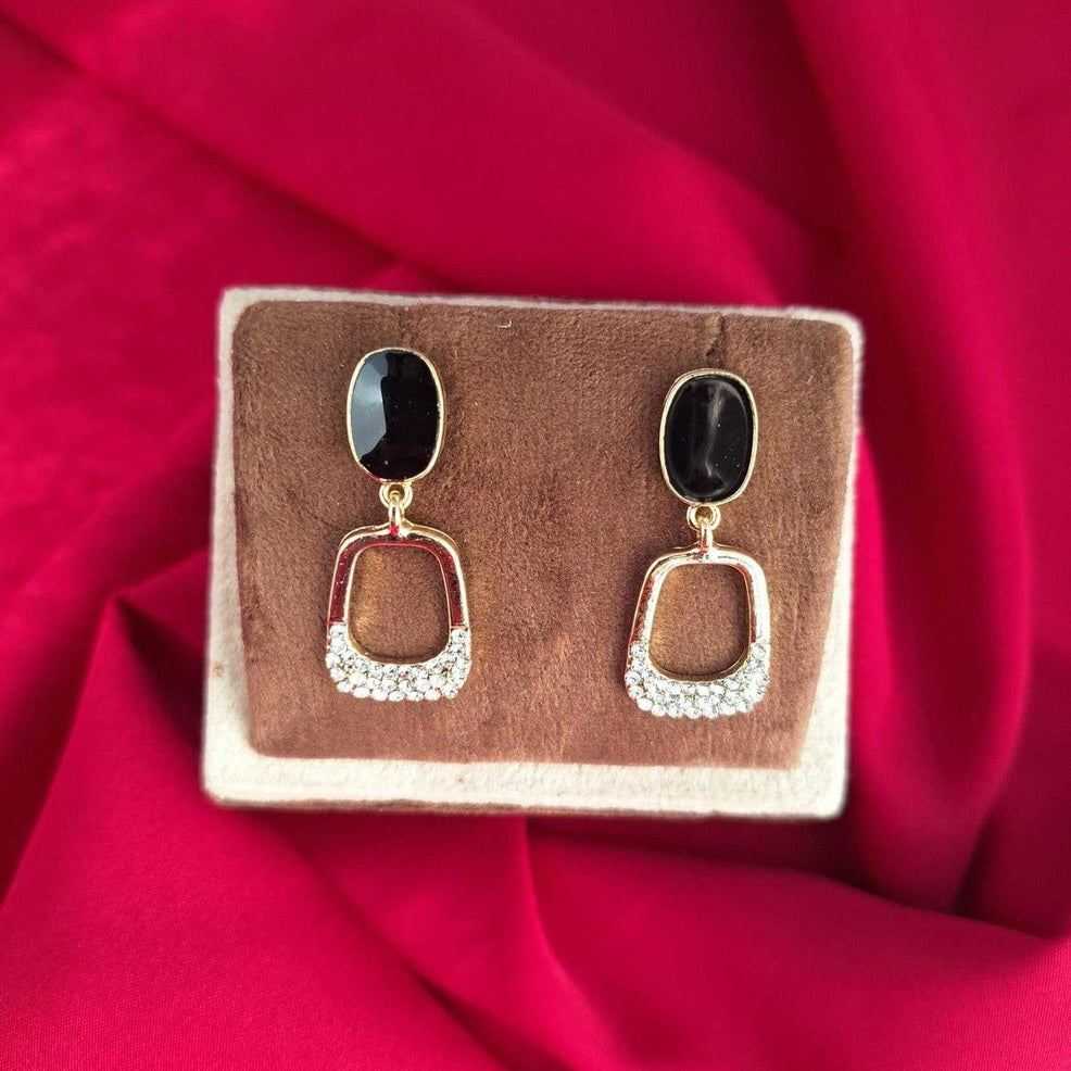 Elegant Black American Diamond Earrings: Timeless Sparkle for Every Occasion – Anti Tarnish