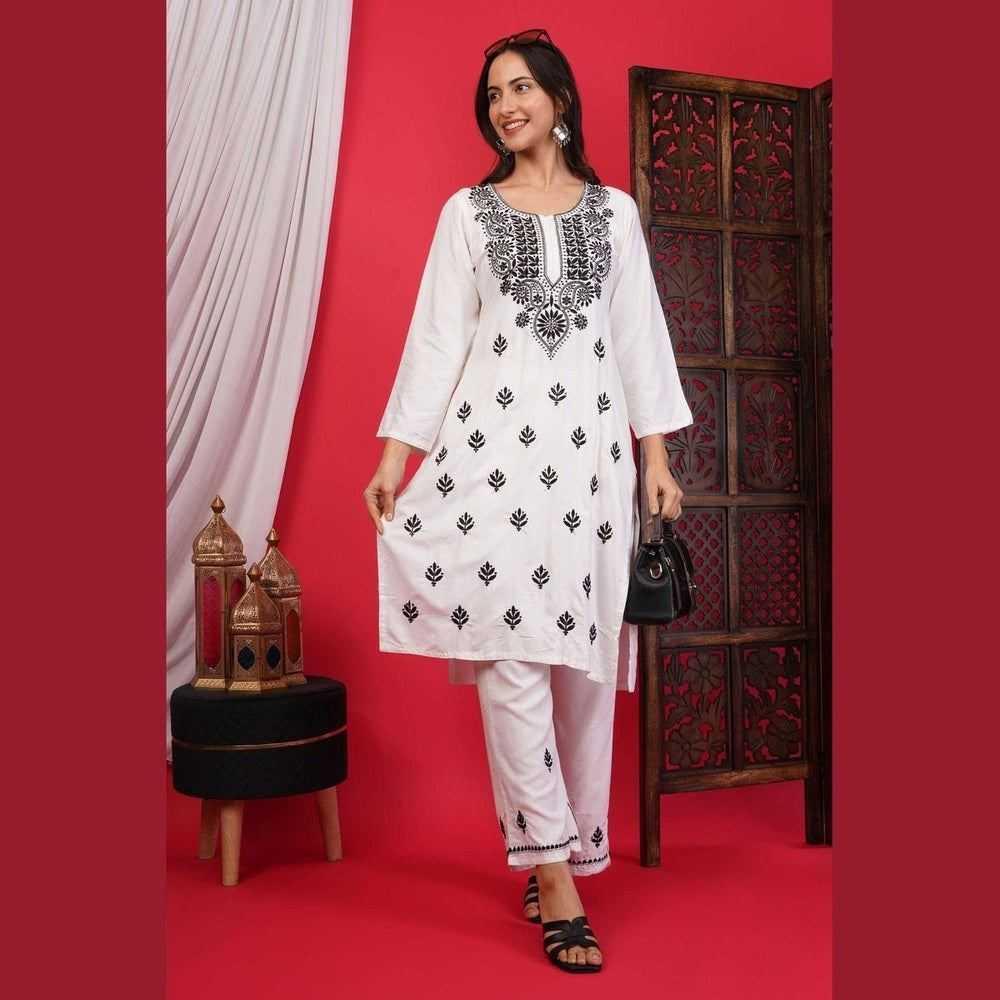 Elegant Chikan Wear Palazzo Set: Timeless Comfort & Style