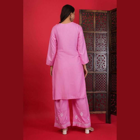 Elegant Chikan Wear Palazzo Set: Timeless Comfort & Style