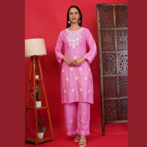 Elegant Chikan Wear Palazzo Set: Timeless Comfort & Style