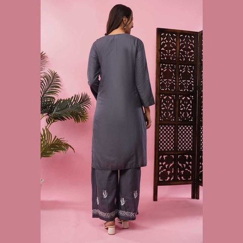 Elegant Chikan Wear Palazzo Set: Timeless Comfort & Style