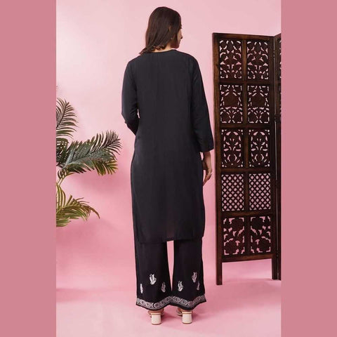 Elegant Chikan Wear Palazzo Set: Timeless Comfort & Style