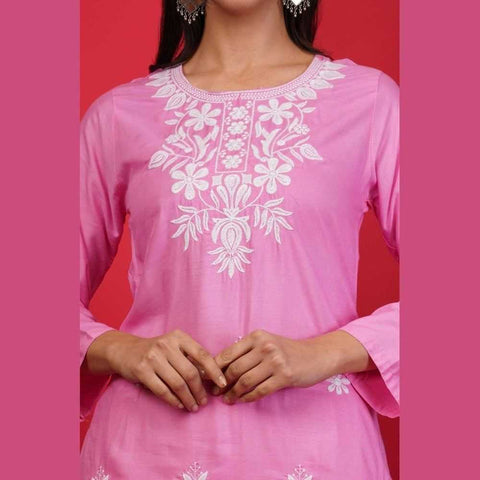 Elegant Chikan Wear Palazzo Set: Timeless Comfort & Style