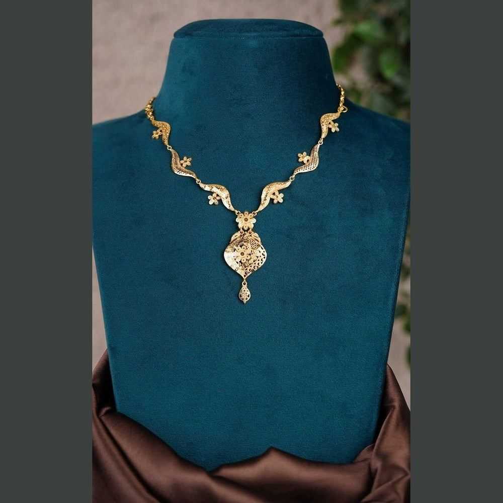 Elegant Gold-Plated Floral Filigree Necklace for Bridal and Festive Wear – Anti Tarnish