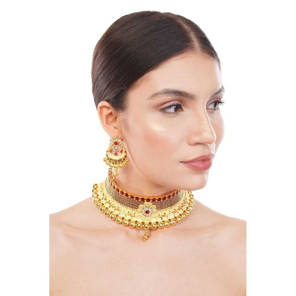 Elegant Ruby Beads Choker Necklace – Perfect for Any Occasion