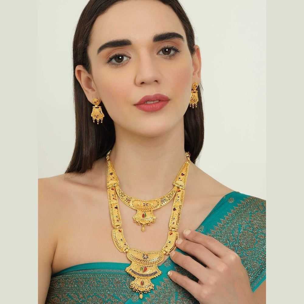Exquisite 22K Gold-Plated Long Necklace – A Statement of Elegance