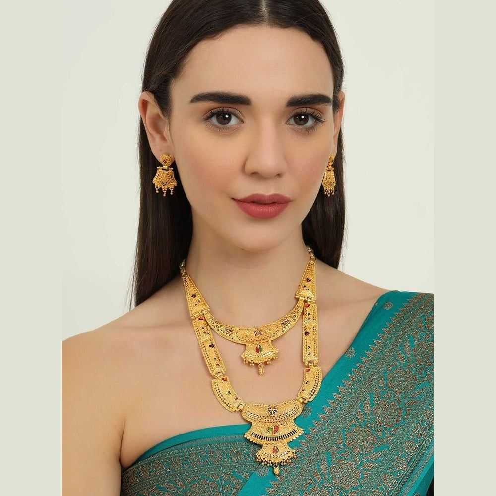 Exquisite 22K Gold-Plated Long Necklace – A Statement of Elegance