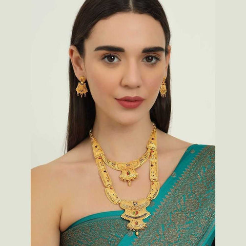 Exquisite 22K Gold-Plated Long Necklace – A Statement of Elegance