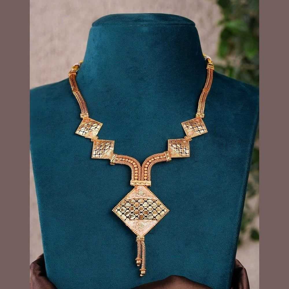 Geometric Designer Gold Necklace for Women | Ethnic Wear Jewelry – Anti Tarnish
