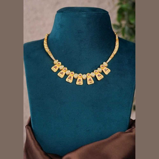 Gold-Tone Designer Necklace for Women | Festive Wear Jewellery – Anti Tarnish