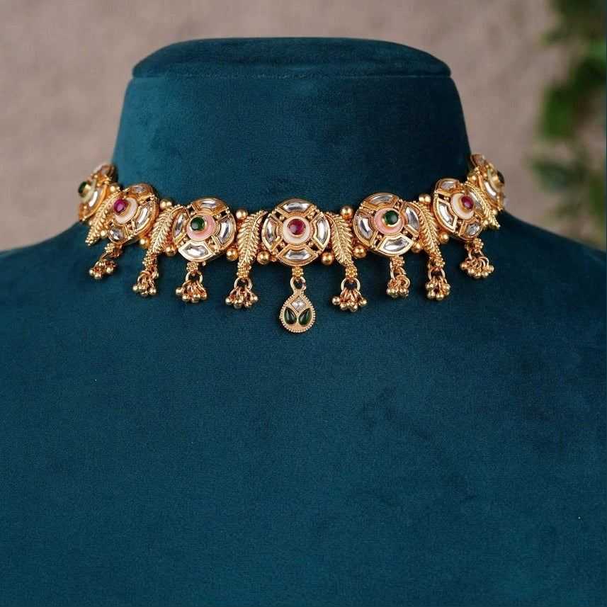 Kundan Choker Necklace for Women | Traditional Gold Look – Anti Tarnish