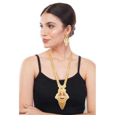 Long Necklace Jewelry Set | Gilded Grace: Royal Gold-Tone Necklace