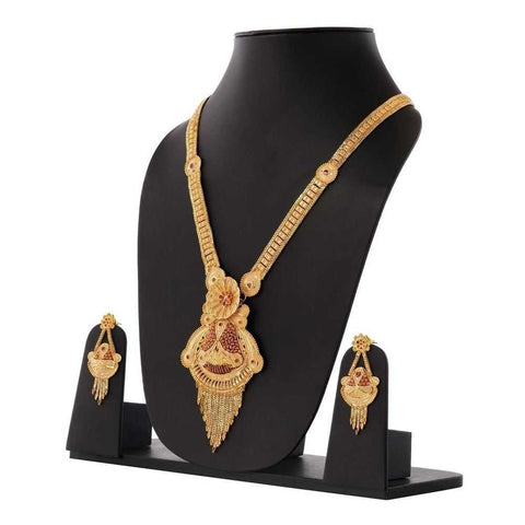Long Necklace Jewelry Set | Gilded Grace: Royal Gold-Tone Necklace