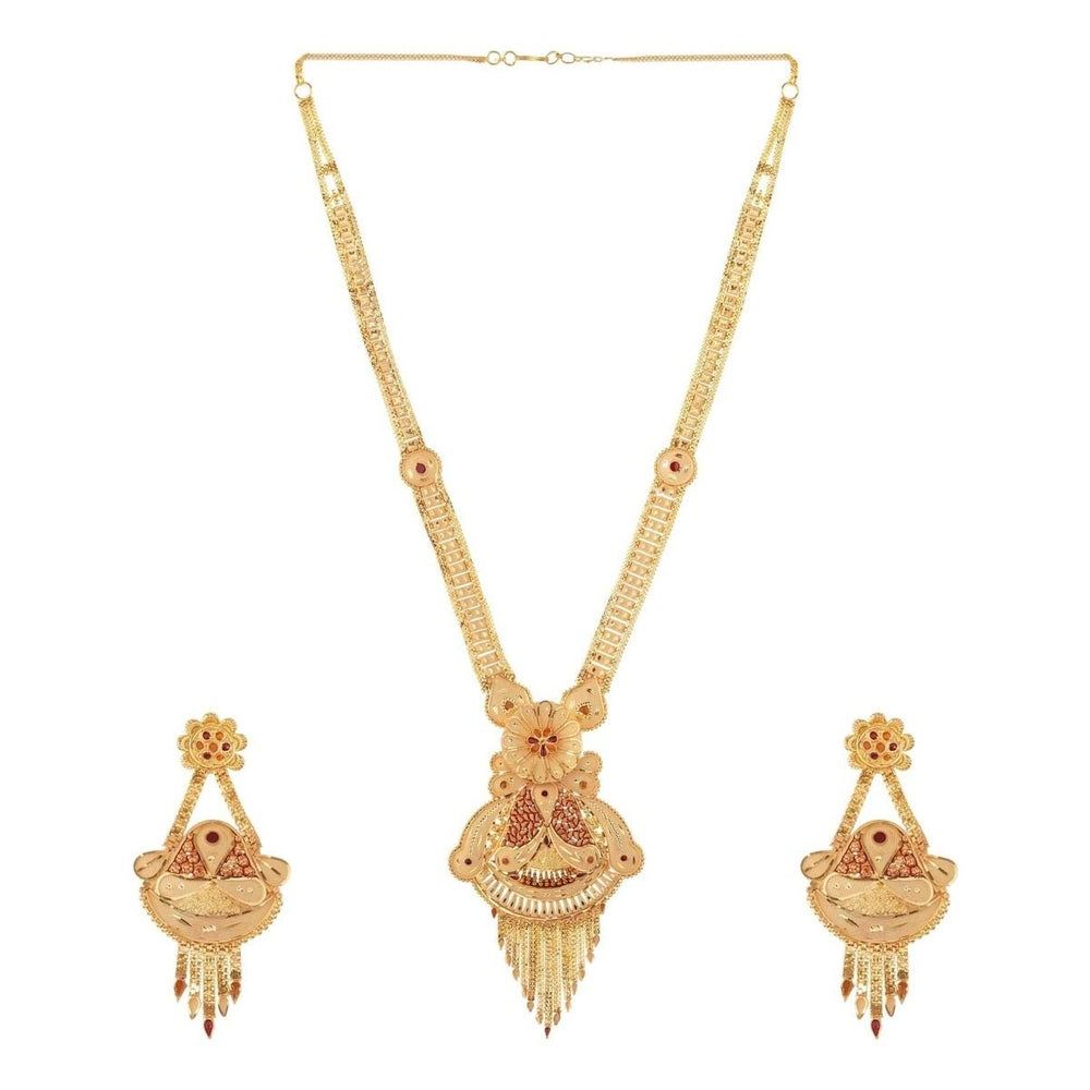 Long Necklace Jewelry Set | Gilded Grace: Royal Gold-Tone Necklace