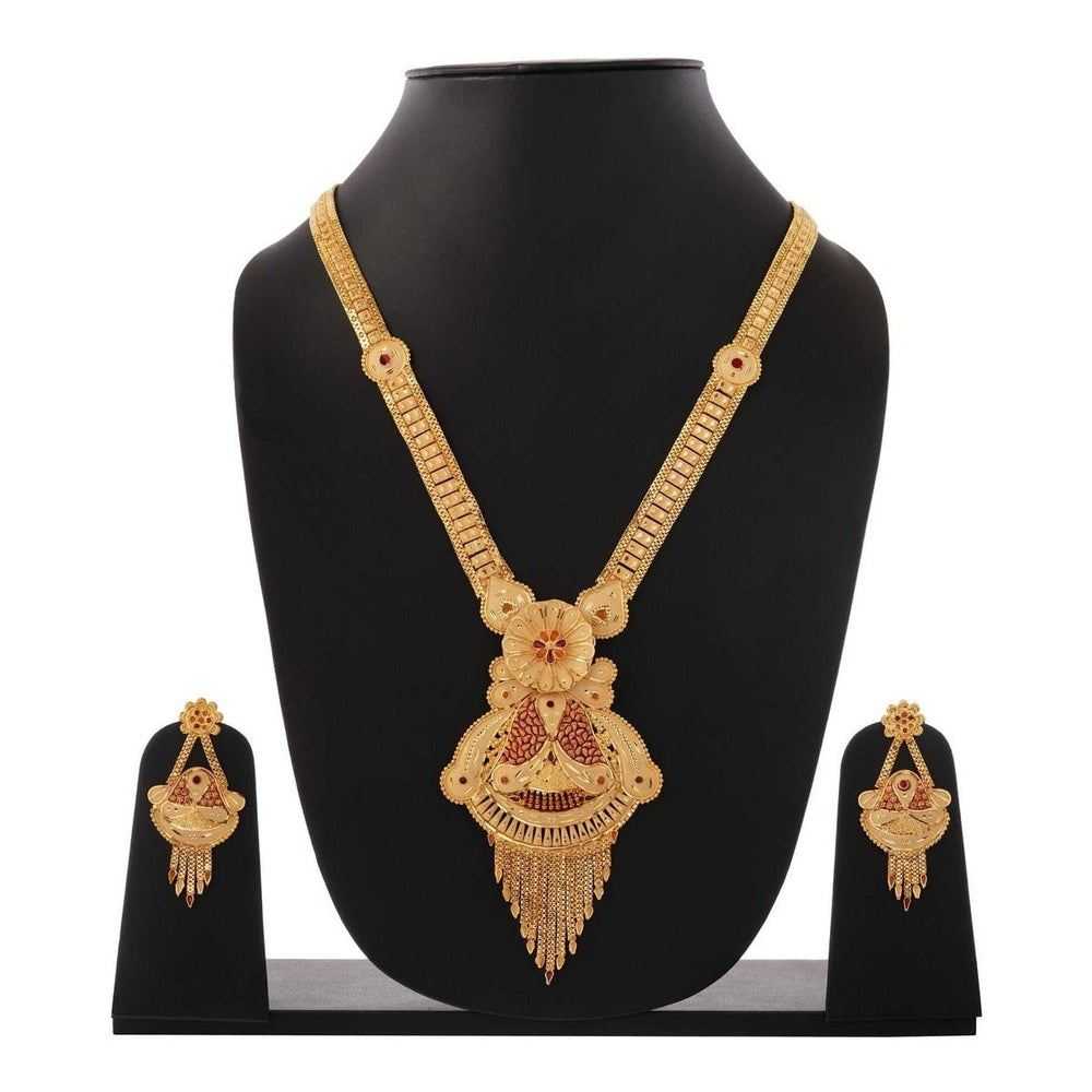 Long Necklace Jewelry Set | Gilded Grace: Royal Gold-Tone Necklace