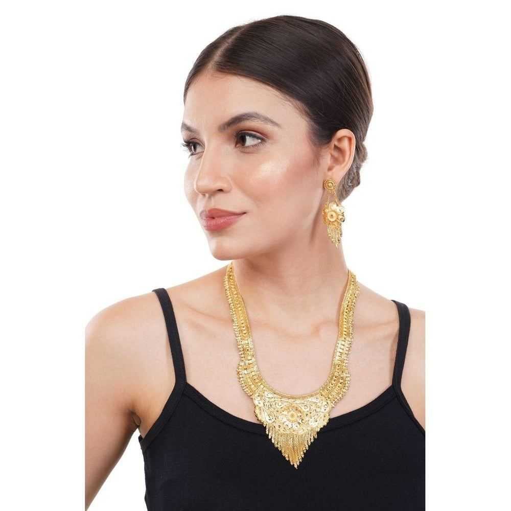 Long Necklace Jewelry Set | Lustre Luxe Radiant Gold-Tone Necklace
