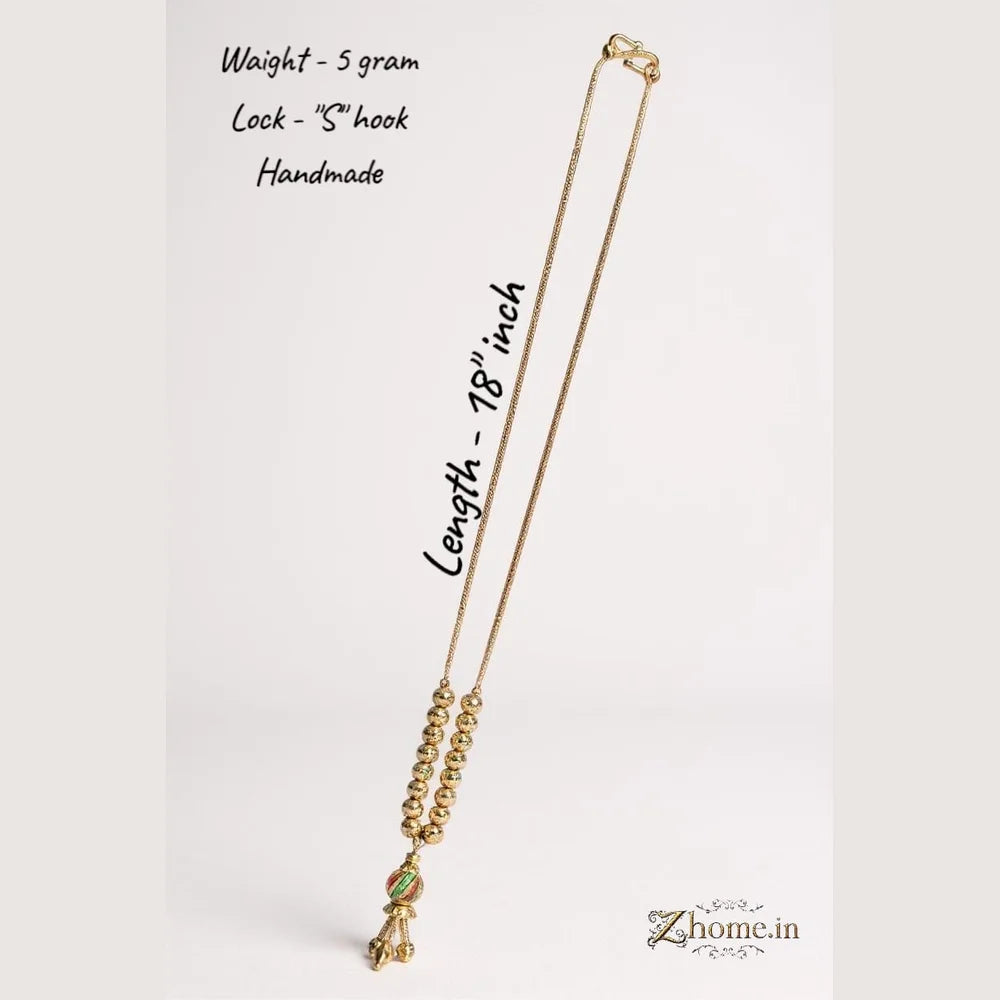 One Miligram Gold Plated Temple Pendant Necklace – Bridal Look, Daily Comfort