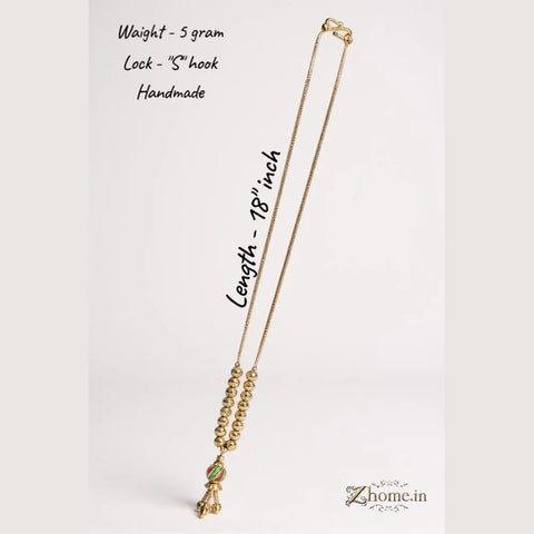One Miligram Gold Plated Temple Pendant Necklace – Bridal Look, Daily Comfort